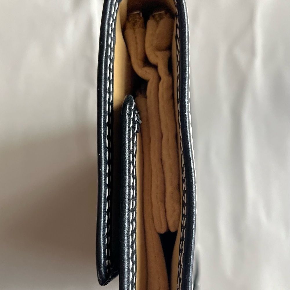 Fossil Black Leather Trifold Travel Jewelry Wallet EUC - Picture 5 of 9